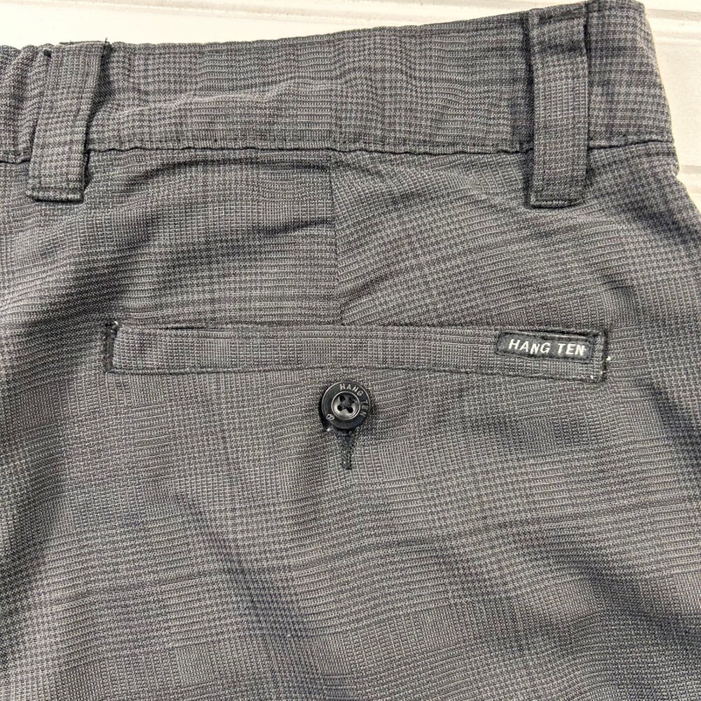 Hang Ten Hybrid Shorts Mens 32 Charcoal Grey Glen Plaid Walk Boardshorts - Picture 14 of 14